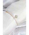 Yonca Model Zirkon Taşlı Gold Renk Asansörlü Su Yolu Bileklik