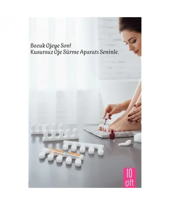 10 Çift  Oje Sürme Aparat - Parmak Ayırıcı Sünger  Esnek Ayak Aparatı