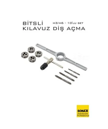 10lu Bitsli Diş Açma Kılavuz Seti –Endüstriyel Çelik  Dişli Matkap Ucu