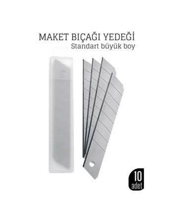 10lu Kobalt Çelik Maket Bıçağı Yedek Uç Seti – Dayanıklı ve Keskin 18 mm
