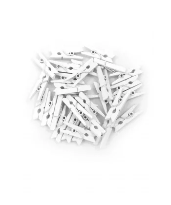 100lü Beyaz Ahşap Mandal 2.5cm (10lu Paket-1000 Adet)