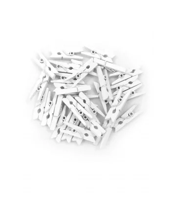 100lü Beyaz Ahşap Mandal 2.5cm (10lu Paket-1000 Adet)