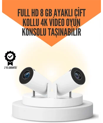 10.000 Oyun Destekli Çift Kollu 4K Projeksiyon – HDMI USB AUX Ethernet Yok