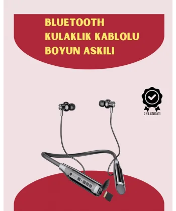 120 Saat Pil Ömrüyle Boyun Askılı Bluetooth Kulaklık – Spor ve Günlük Kullanım İçin