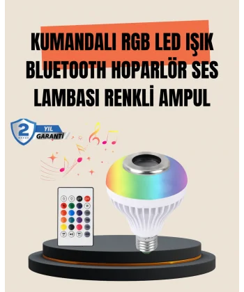 12W LED Ampul – Renkli Işık ve Dahili Hoparlör Özellikli