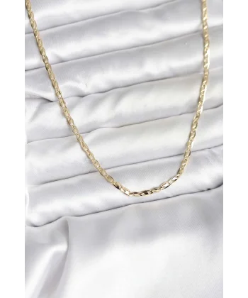 14K Gold Renk Kaplama Ezme Zincir Model CM Kadın Kolye