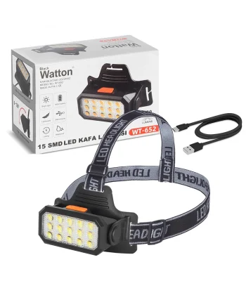 15 Ledli Sarı / Beyaz Şarjlı Kafa Lambası  Wt-652