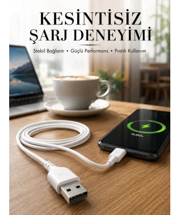 2 Metre Type-C Şarj Kablosu Güvenli ve Stabil Şarj Desteği