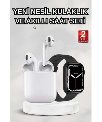 2025 Model Akıllı Saat ve 2.Nesil TWS Bluetooth Kulaklık ANC Özelliği Amoled Ekran