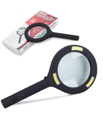 3 Ledli Işıklı El Büyüteci 250 Lümen Beyaz Işık Büyüteç 3x Zoom Tamirci Büyüteç Wt374