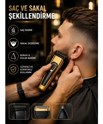 3ü 1 Arada Şarjlı Kişisel Bakım ve Tıraş Makinesi