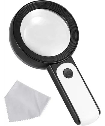 30x 12ışıklı Büyüteç Taşınabilir Çıft Katmanlı Optik Cam Okuma Büyüteç 229018