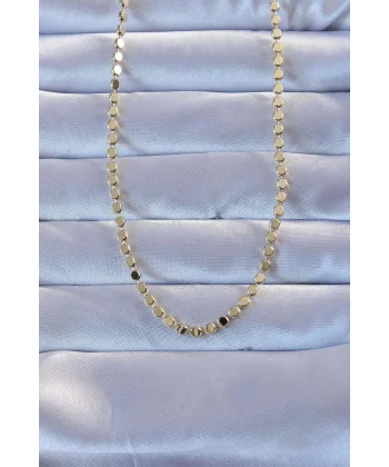 316L Çelik Gold Renk 60 cm Parçalı Ezme Kolye