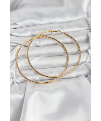 316L Çelik Gold Renk 75 mm Halka Küpe