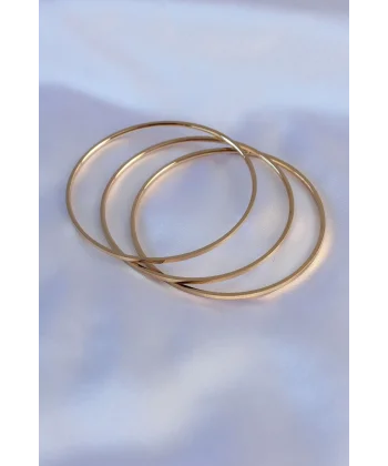 316L Çelik Gold Renk Ajda Model Kadın 65 mm Bilezik