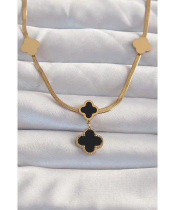 Plastik Pullu Kumaş Yelpaze 12li Siyah