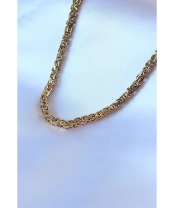 316L Çelik Gold Renk Kral Zincir Model Erkek Kolye