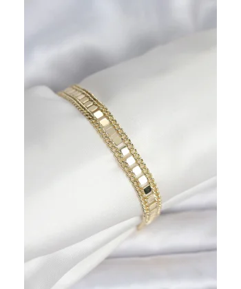 316L Çelik Gold Renk Pullu Zincir Model Kadın Bileklik