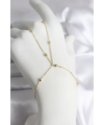 316L Çelik Gold Renk Topçuk Zincir Model Kadın Şahmeran