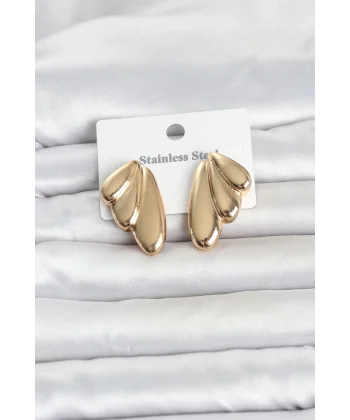 316L Çelik Gold Renk Vintage Kadın Küpe