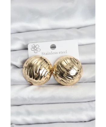 316L Çelik Gold Renk Vintage Kadın Küpe