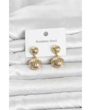 316L Çelik Gold Renk Vintage Model Kadın Küpe