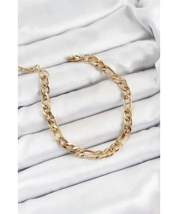 316L Çelik Gold Renk Zincir Erkek Bileklik