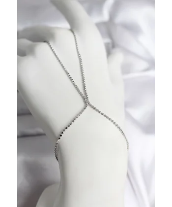 316L Çelik Gümüş Renk Ezme Zincir Model Kadın Şahmeran