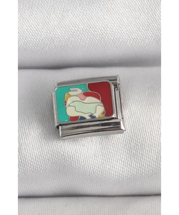 316L Çelik Gümüş Renk Renkli Portre Model Nomination Charm