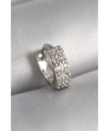 316L Çelik Gümüş Renk Zirkon Taşlı Tragus Piercing
