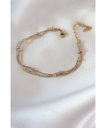 316L Çelik Mix Renk Minimal Toplu Kadın Bileklik