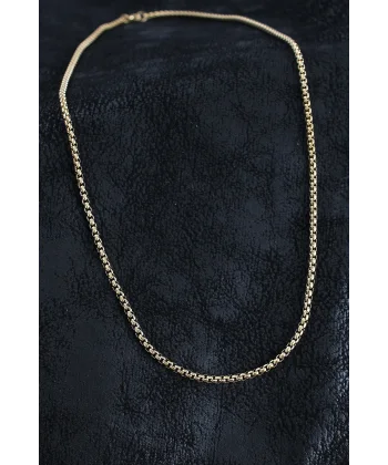 316L Çelik Örme Zincir Model Gold Renk Erkek Kolye