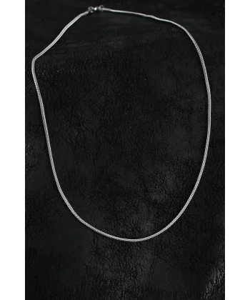 316L Çelik Örme Zincir Model Gümüş Renk Erkek Kolye