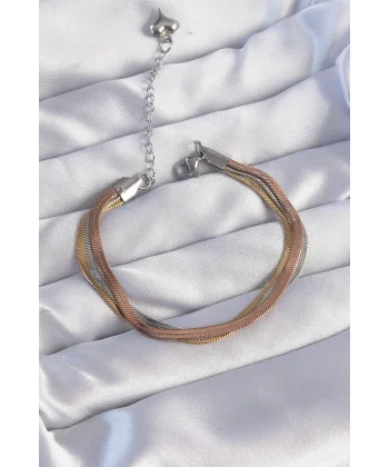 316L Çelik Renkli İtalyan Zincir Model Çoklu Bileklik
