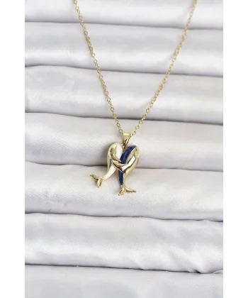 316L Çelik Zincir Gold Renk Dolphin Model Kadın Kolye