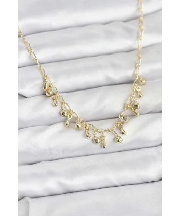 316L Çelik Zincir Gold Renk Kadın Kolye