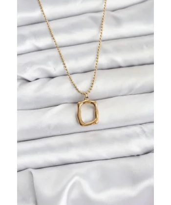 316L Çelik Zincir Gold Renk Model Kadın Kolye