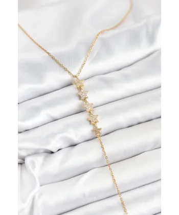 316L Çelik Zincir Gold Renk Yıldız Model Y Kolye