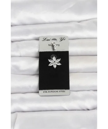 316L Cerrahi Çelik Lotus Model Göbek Piercing