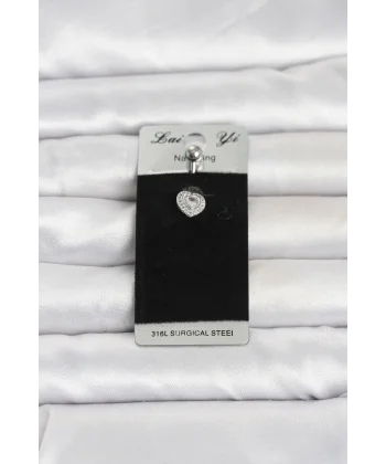 316L Cerrahi Çelik Minimal Kalp Model Göbek Piercing