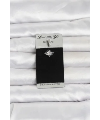 316L Cerrahi Çelik Zirkon Taşlı Göbek Piercing