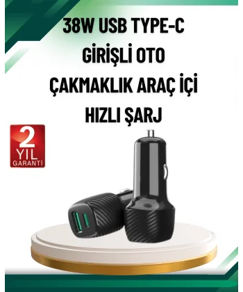 3A Güç Kapasiteli USB & Type-C Çakmaklık Şarj Adaptörü