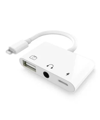 3in1 İPhone-İPAD lightning To Kulakılık ve Usb Kamera Okuyucu Otg-(5775)