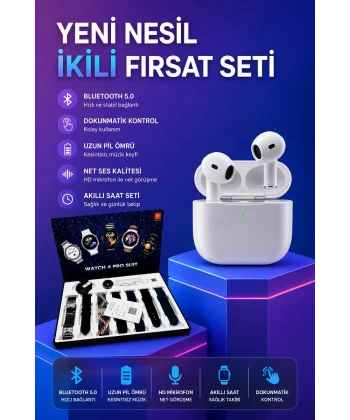 3.Nesil TWS Bluetooth Kulaklık Bluetooth Bağlantılı Akıllı Saat Amoled Ekran Plastik Hasır Kordon