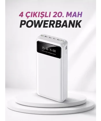 4 Çıkışlı 20.000 MAH Powerbank Taşınabilir Çoklu Giriş