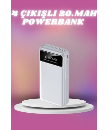 4 Çıkışlı 20.000 MAH Powerbank Taşınabilir Çoklu Giriş