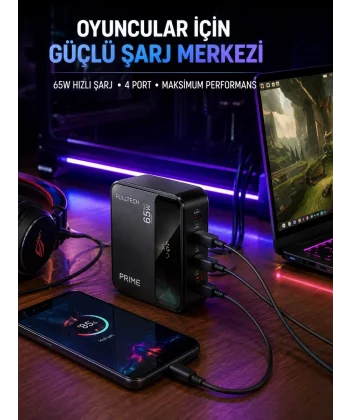 4 Girişli Hızlı Şarj Destekli Masaüstü Şarj İstasyonu