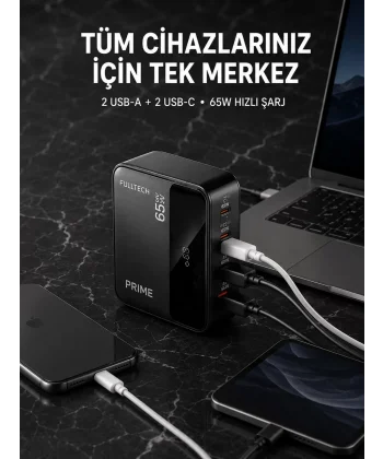 4 Portlu GaN Masaüstü Hızlı Şarj İstasyonu
