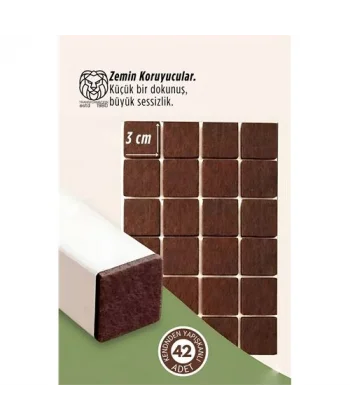 42 Adet Kendinden Yapışkanlı 3x3 cm Premium Zemin Koruyucu Keçe Seti