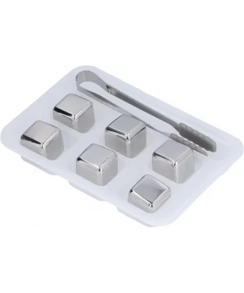 6lı Çelik Metal Kaplama Viski Taşı Soğutma Buz Küpü